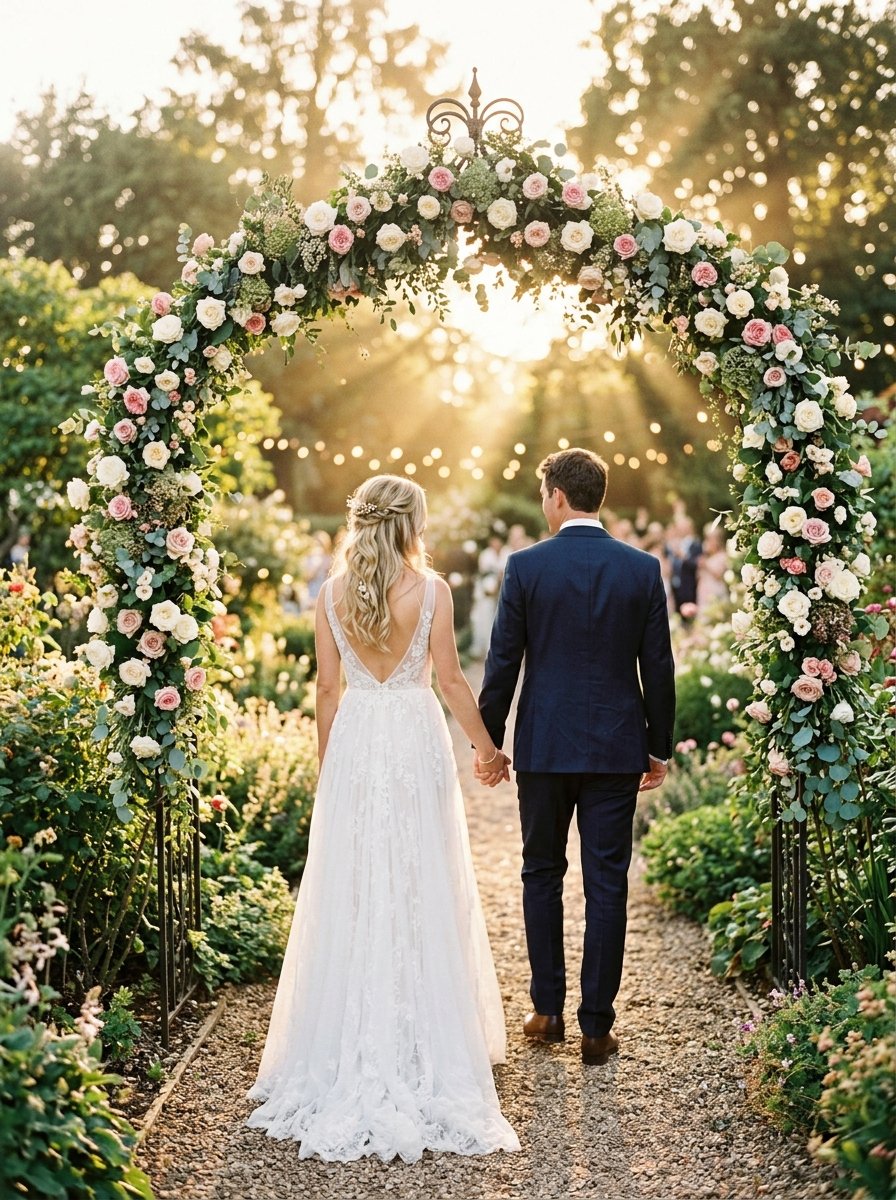 Casal feliz em casamento